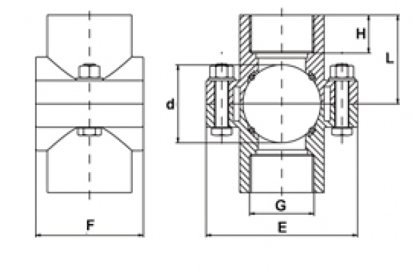 PP 32 x ½" Doppel-Anbohrschelle ohne Verstärkung IG
